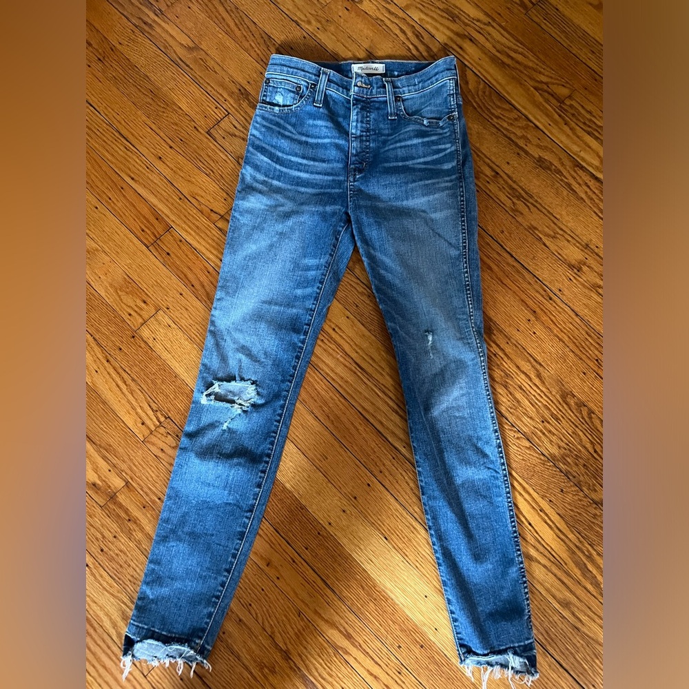 Madewell Distressed Blue Skinny Jeans